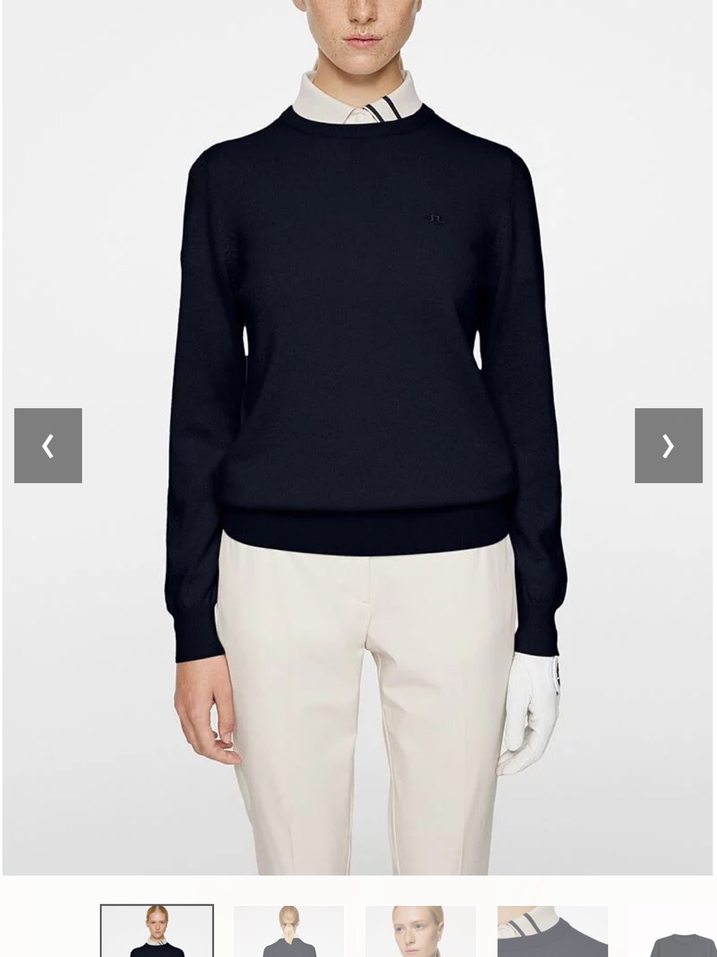 J Lindeberg X Glenmuir Crew Cashmere Sweater Ladies Navy Nwt